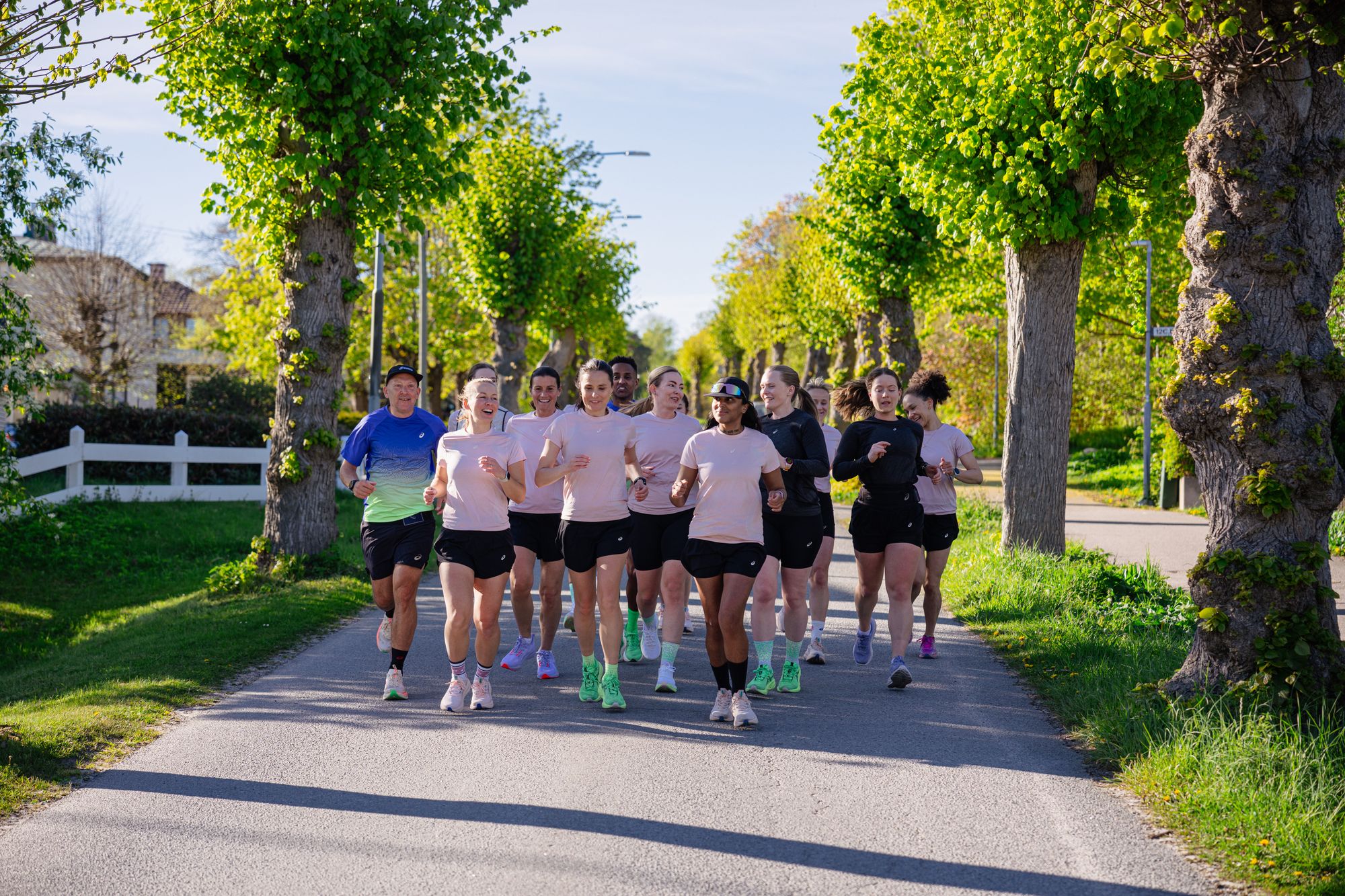 A man and a woman jogging