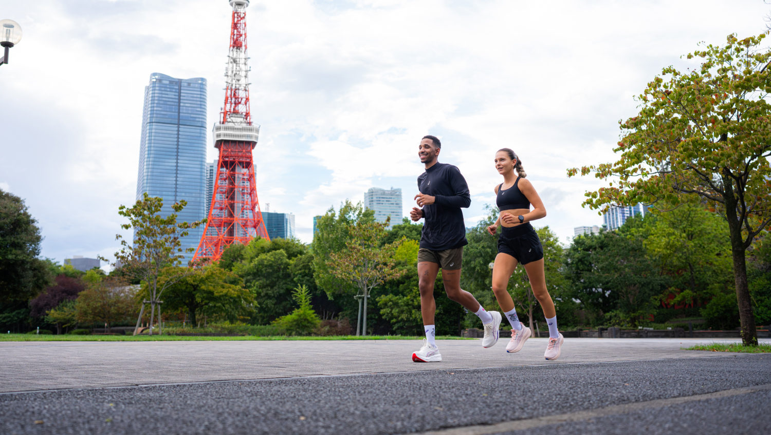 A man and a woman jogging